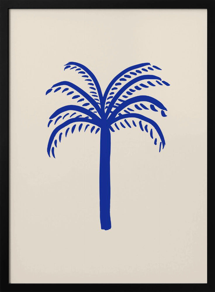 Blue Palm - Stretched Canvas, Poster or Fine Art Print I Heart Wall Art