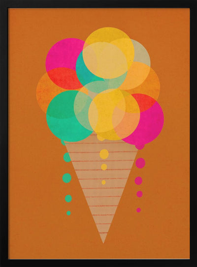 Neon Ice Cream - Stretched Canvas, Poster or Fine Art Print I Heart Wall Art