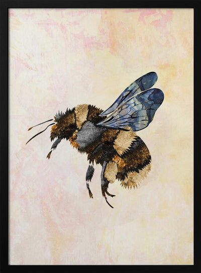 Grunge Watercolour Bee - Stretched Canvas, Poster or Fine Art Print I Heart Wall Art