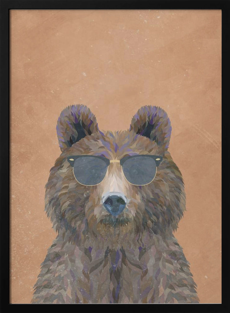 Cool Bear Portrait - Stretched Canvas, Poster or Fine Art Print I Heart Wall Art