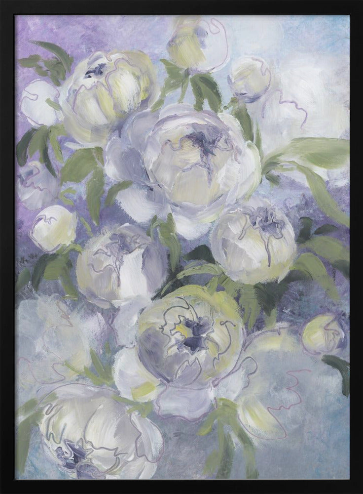 Sady painterly florals in violet - Stretched Canvas, Poster or Fine Art Print I Heart Wall Art