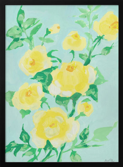 Lemon Roses - Stretched Canvas, Poster or Fine Art Print I Heart Wall Art
