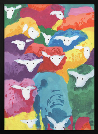 Colorful Sheep Cocktail - Stretched Canvas, Poster or Fine Art Print I Heart Wall Art