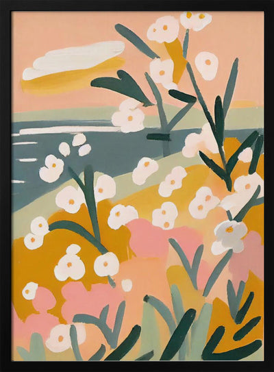 Flowers By The Sea - Stretched Canvas, Poster or Fine Art Print I Heart Wall Art