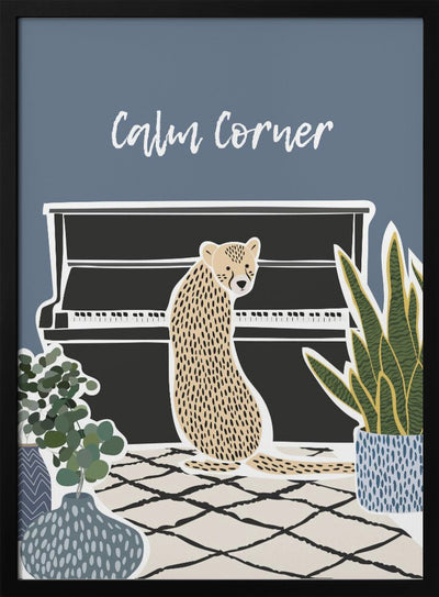 Calming Corner Kids Cheetah Piano Print - Stretched Canvas, Poster or Fine Art Print I Heart Wall Art