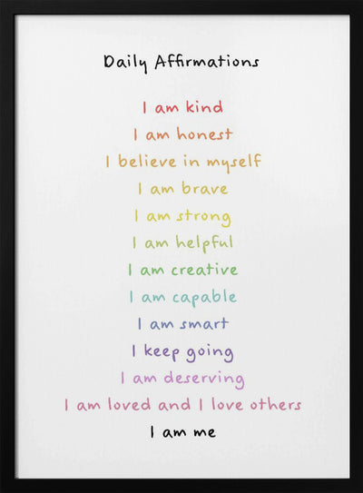 Children's affirmations emotions print 3 - Stretched Canvas, Poster or Fine Art Print I Heart Wall Art