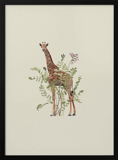 Floral giraffe - Stretched Canvas, Poster or Fine Art Print I Heart Wall Art