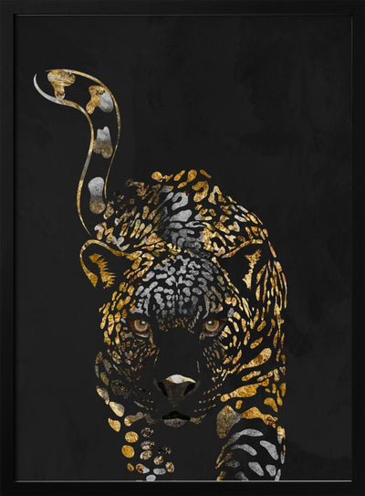 Black gold jaguar - Stretched Canvas, Poster or Fine Art Print I Heart Wall Art