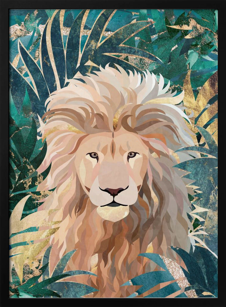 Lion Jungle 2 - Stretched Canvas, Poster or Fine Art Print I Heart Wall Art