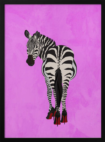 Zebra Shoes pink - Stretched Canvas, Poster or Fine Art Print I Heart Wall Art