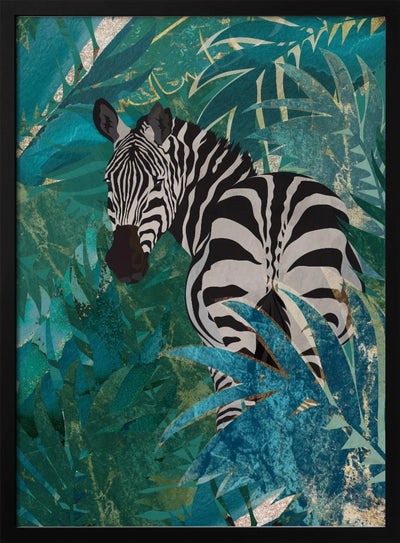 Zebra in the jungle 1 - Stretched Canvas, Poster or Fine Art Print I Heart Wall Art