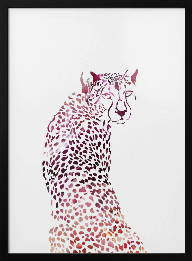 Pink Cheetah - Stretched Canvas, Poster or Fine Art Print I Heart Wall Art