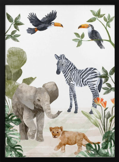 Jungle Babies - Stretched Canvas, Poster or Fine Art Print I Heart Wall Art