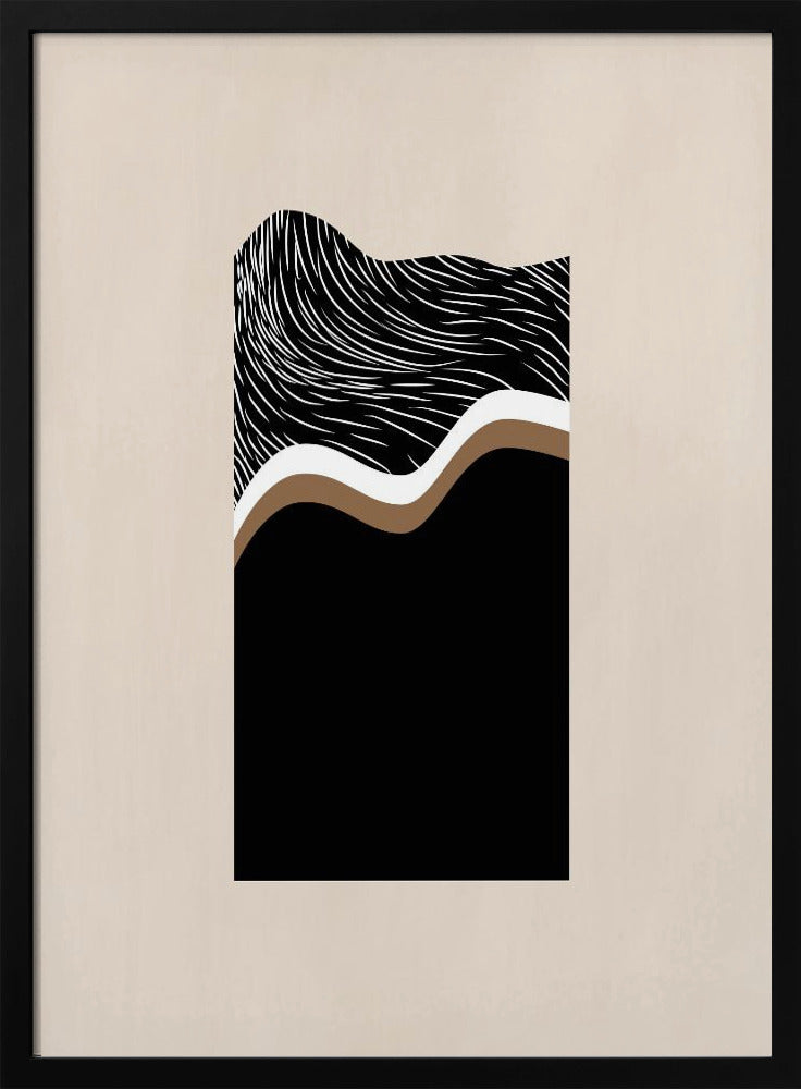 Monochrome Waves - Stretched Canvas, Poster or Fine Art Print I Heart Wall Art