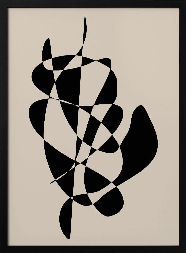 Abstract Black Shapes - Stretched Canvas, Poster or Fine Art Print I Heart Wall Art