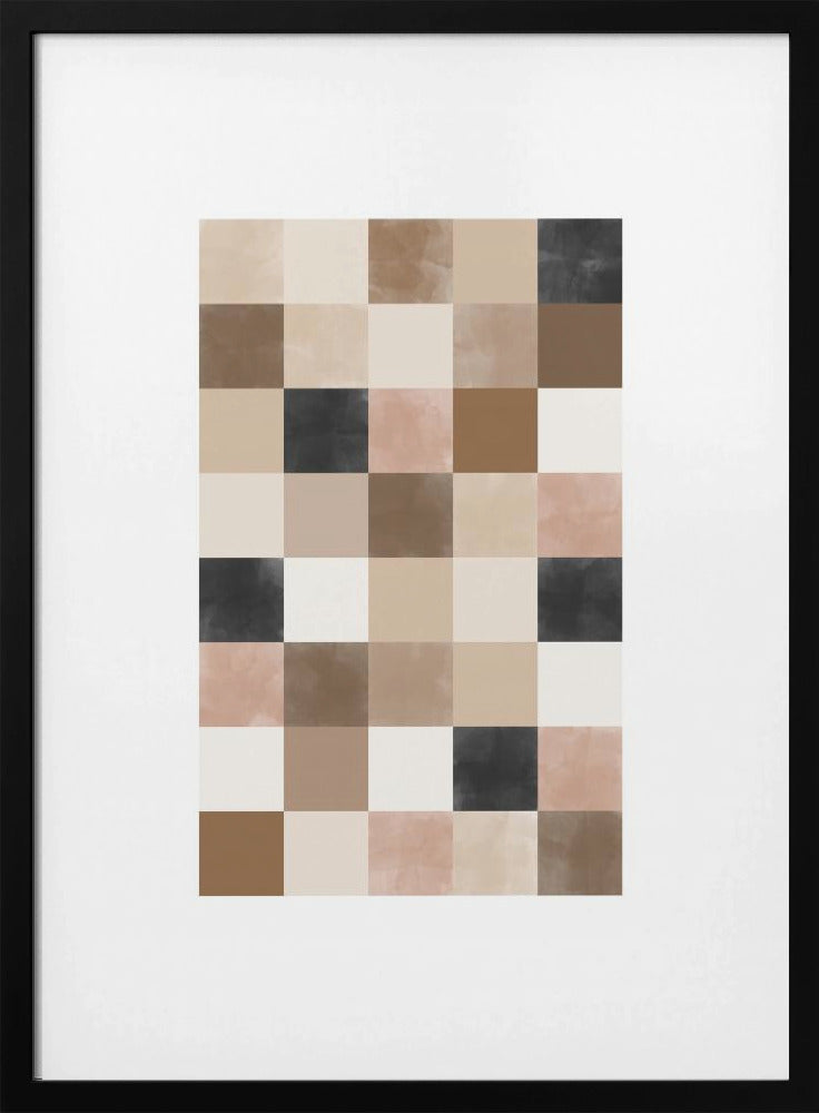 Geometric Pattern of Muted Earthy Tones - Stretched Canvas, Poster or Fine Art Print I Heart Wall Art