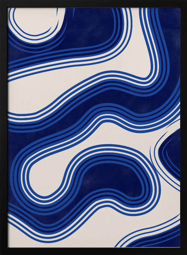 Blue Wave Patterns - Stretched Canvas, Poster or Fine Art Print I Heart Wall Art