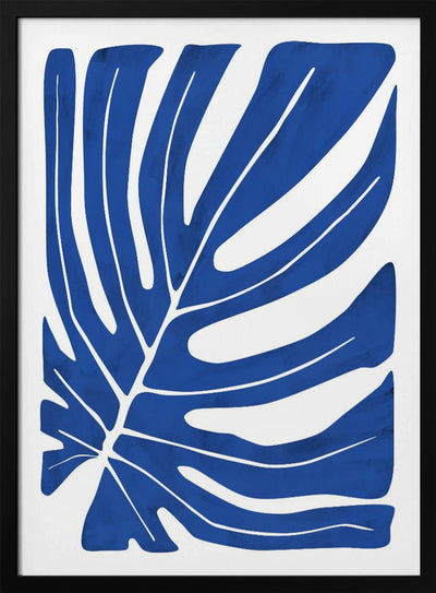 Indigo Leaf Silhouette - Stretched Canvas, Poster or Fine Art Print I Heart Wall Art