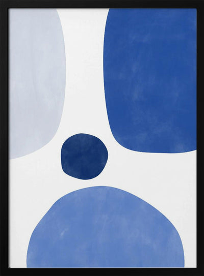 Blue Harmony Shapes - Stretched Canvas, Poster or Fine Art Print I Heart Wall Art
