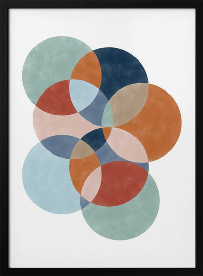 Colorful Overlapping Circles - Stretched Canvas, Poster or Fine Art Print I Heart Wall Art