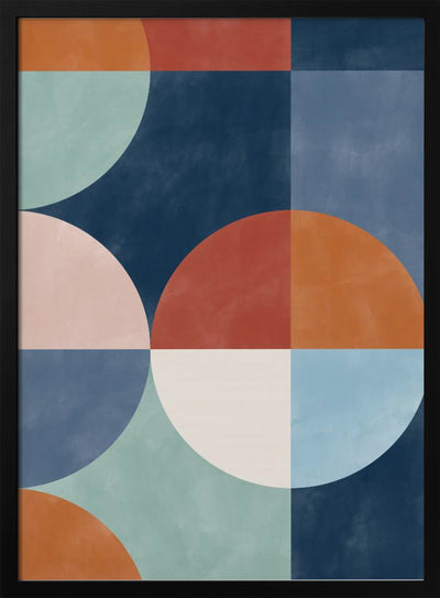 Geometric Shapes With Bold Circles - Stretched Canvas, Poster or Fine Art Print I Heart Wall Art