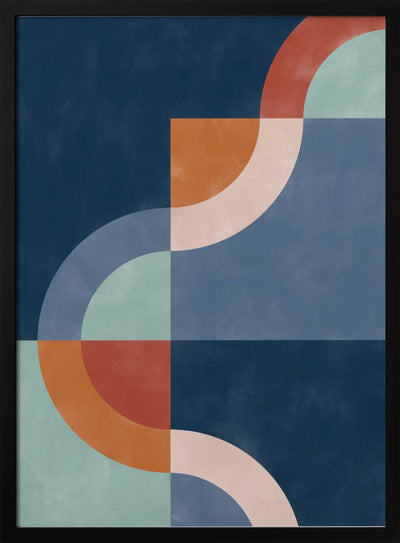 Curved Color Harmony - Stretched Canvas, Poster or Fine Art Print I Heart Wall Art