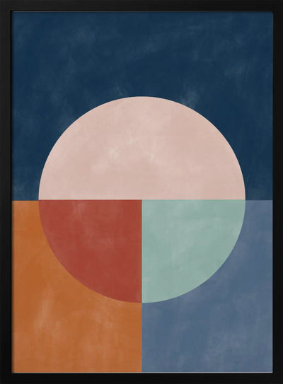 Geometric Abstraction With A Large Pastel Circle - Stretched Canvas, Poster or Fine Art Print I Heart Wall Art
