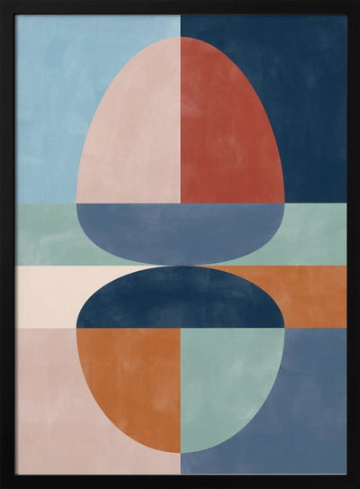 Overlapping Semi-Circles In Earthy Tones - Stretched Canvas, Poster or Fine Art Print I Heart Wall Art