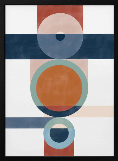 Geometric Shapes With Circles And Rectangles - Stretched Canvas, Poster or Fine Art Print I Heart Wall Art