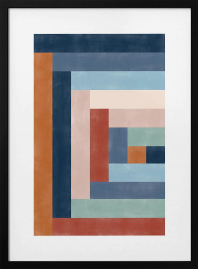 Geometric Maze Of Colorful Rectangles - Stretched Canvas, Poster or Fine Art Print I Heart Wall Art