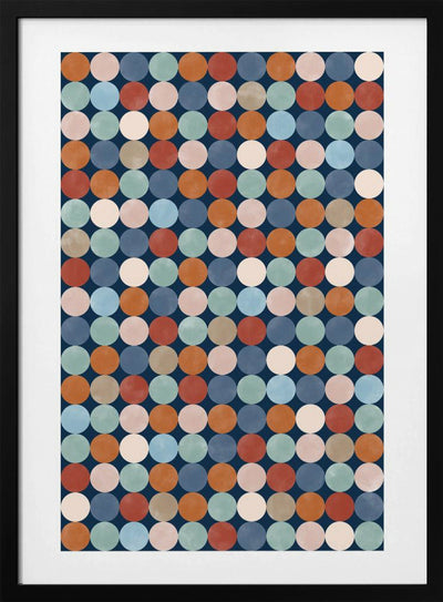Vibrant Polka Dot Pattern In Earthy Tones - Stretched Canvas, Poster or Fine Art Print I Heart Wall Art
