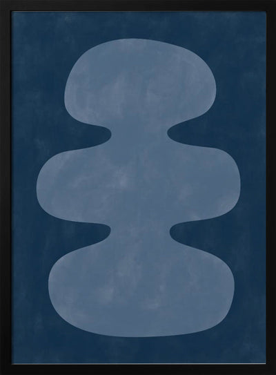 Blue Silhouette Form - Stretched Canvas, Poster or Fine Art Print I Heart Wall Art