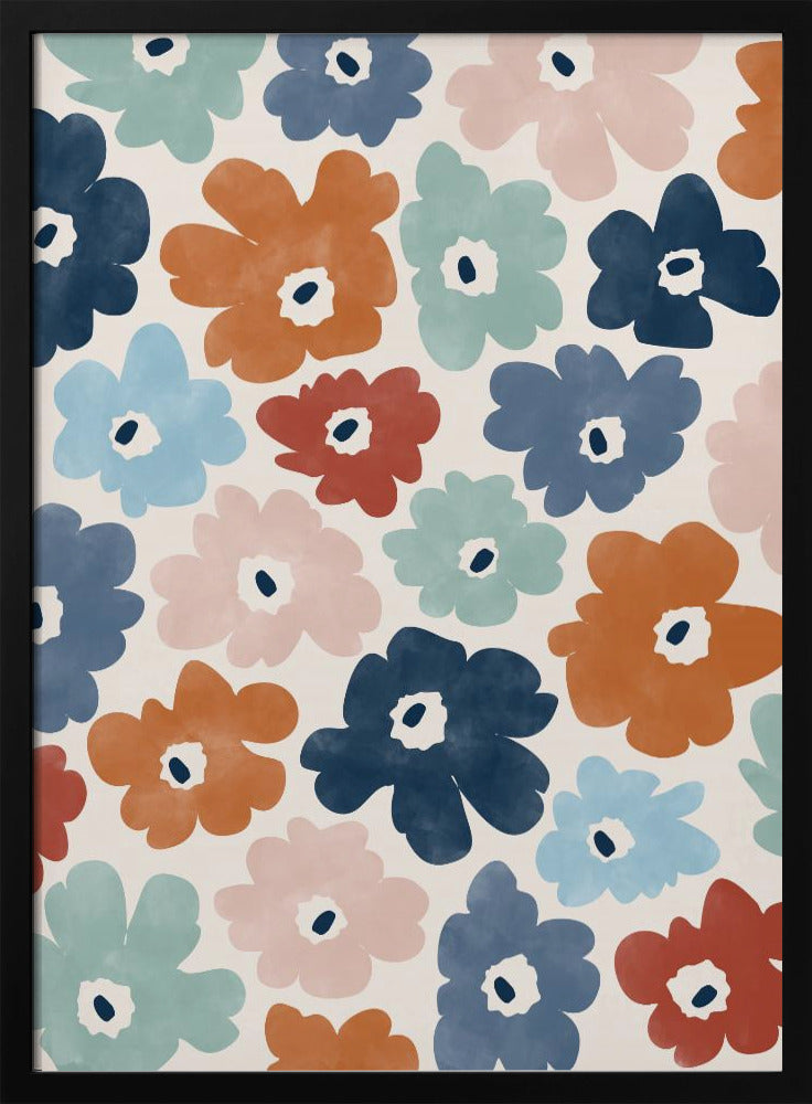 Floral Burst Fiesta - Stretched Canvas, Poster or Fine Art Print I Heart Wall Art