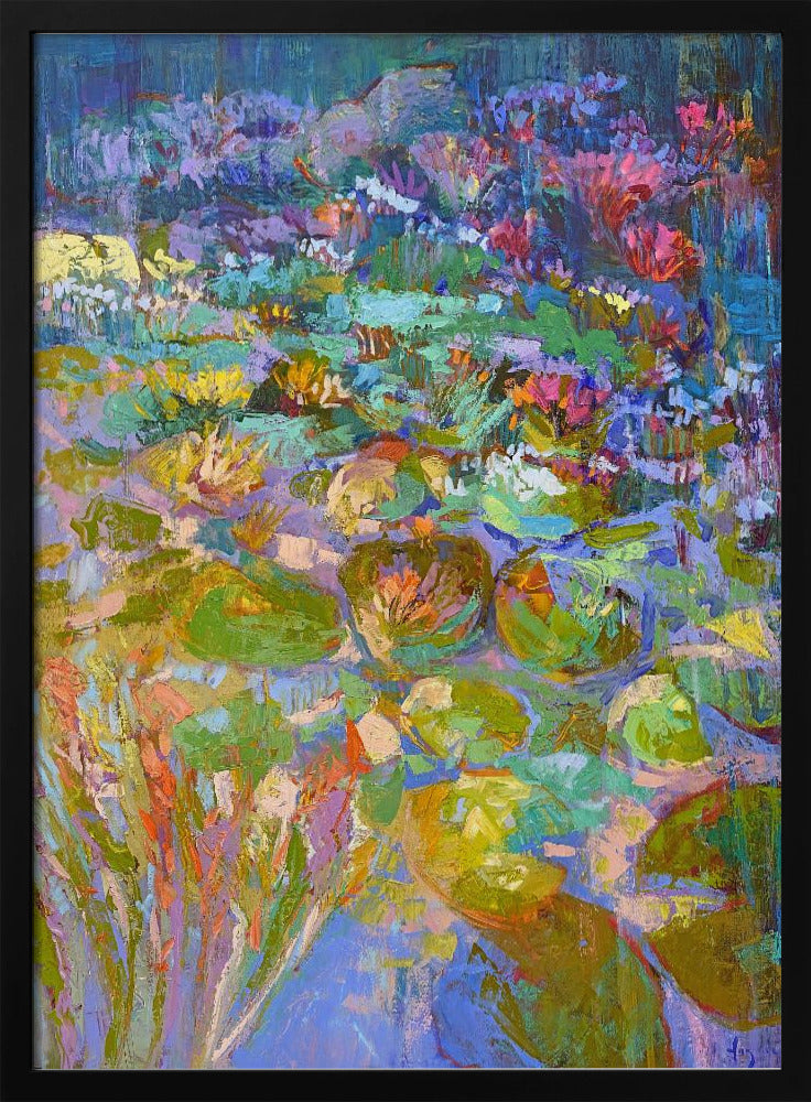 Lush Water Lilies - Stretched Canvas, Poster or Fine Art Print I Heart Wall Art