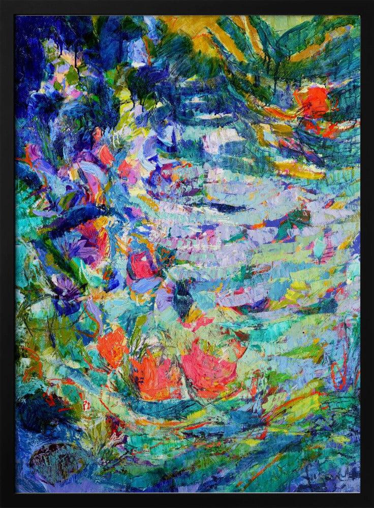 Luminous Petal Cascade - Stretched Canvas, Poster or Fine Art Print I Heart Wall Art