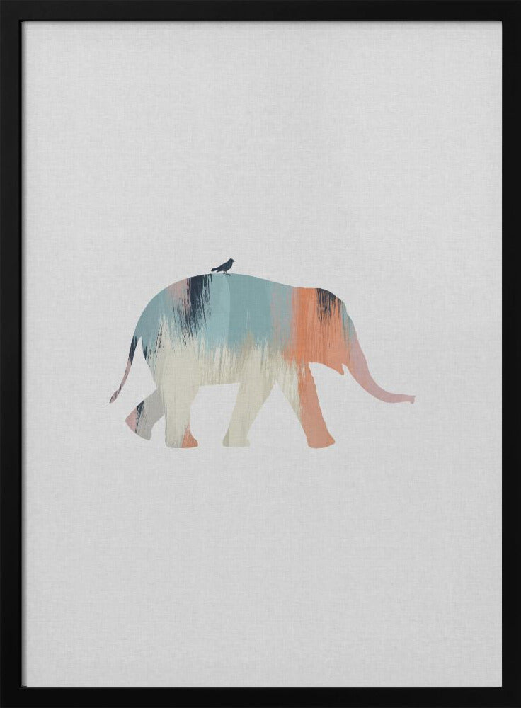 Pastel Elephant - Stretched Canvas, Poster or Fine Art Print I Heart Wall Art