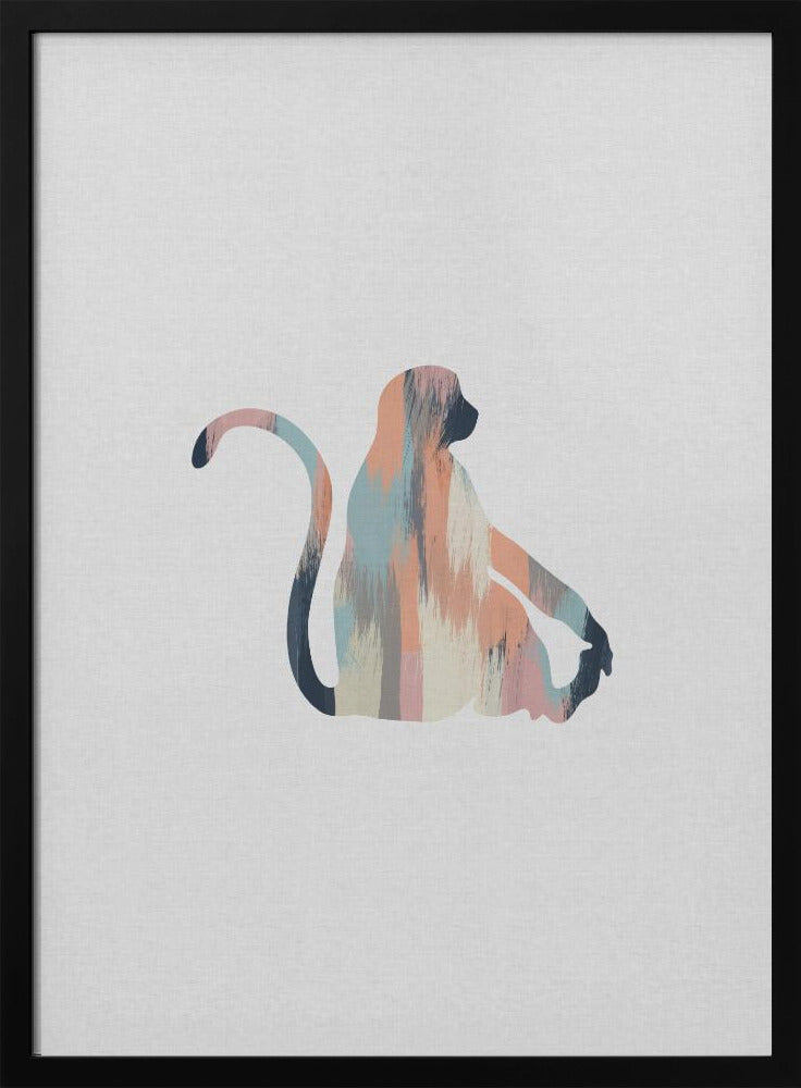 Pastel Monkey - Stretched Canvas, Poster or Fine Art Print I Heart Wall Art