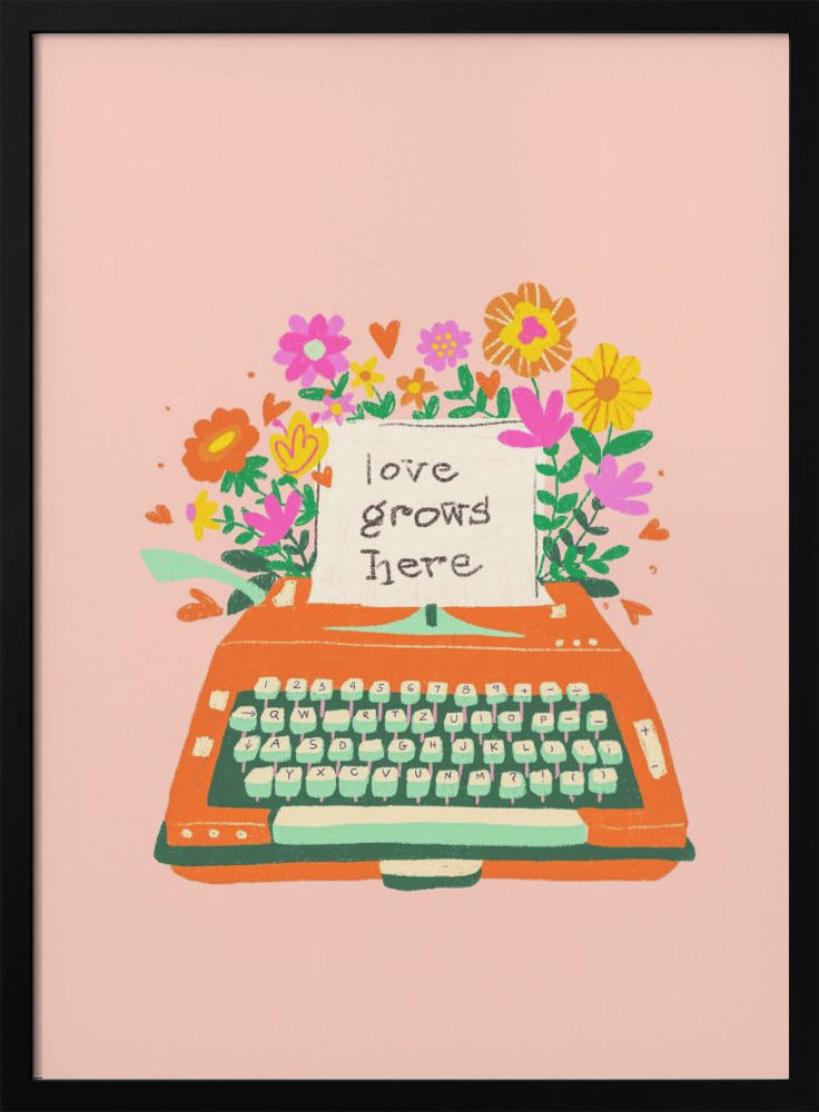 Love grows here - Stretched Canvas, Poster or Fine Art Print I Heart Wall Art