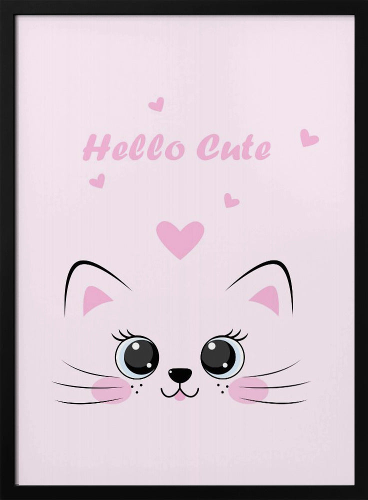 Pink Cat - Stretched Canvas, Poster or Fine Art Print I Heart Wall Art