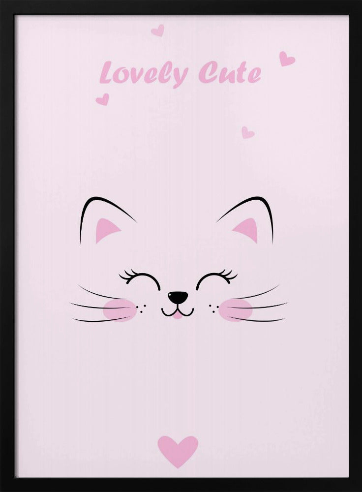 Pink Cat - Stretched Canvas, Poster or Fine Art Print I Heart Wall Art