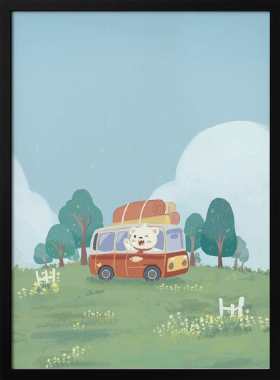 Bear's Picnic Day Out - Stretched Canvas, Poster or Fine Art Print I Heart Wall Art