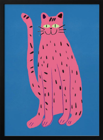 Pink cat - Stretched Canvas, Poster or Fine Art Print I Heart Wall Art