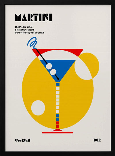 Martini Bauhaus Cocktail - Stretched Canvas, Poster or Fine Art Print I Heart Wall Art