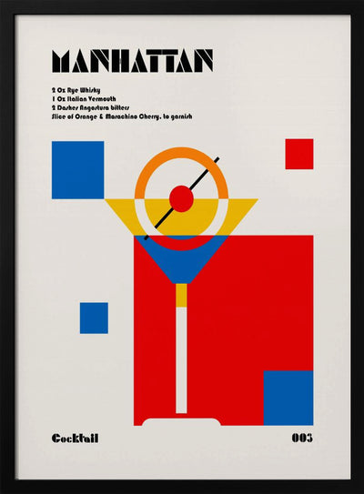 Manhattan Bauhaus Cocktail - Stretched Canvas, Poster or Fine Art Print I Heart Wall Art