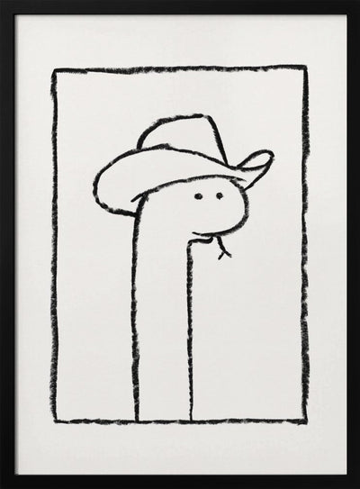 Squiggles the Snake In a Stetson - Stretched Canvas, Poster or Fine Art Print I Heart Wall Art