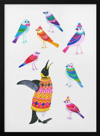 Winter Birds - Stretched Canvas, Poster or Fine Art Print I Heart Wall Art