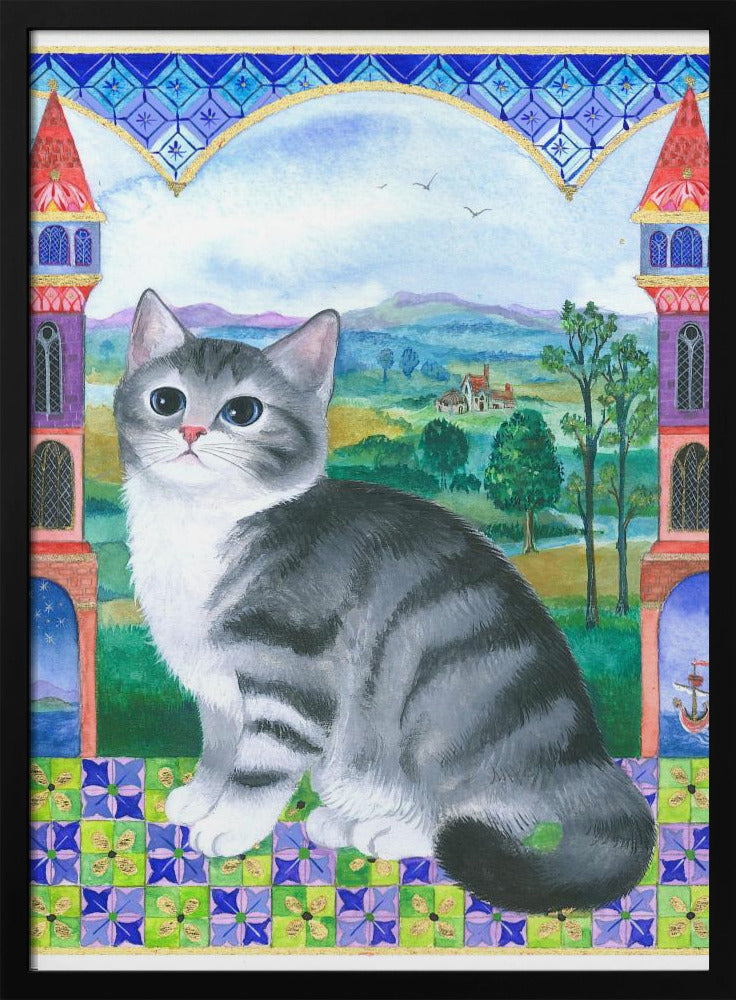 Medieval Kitten - Stretched Canvas, Poster or Fine Art Print I Heart Wall Art