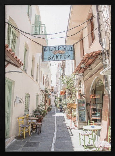 Street in Greece - Stretched Canvas, Poster or Fine Art Print I Heart Wall Art