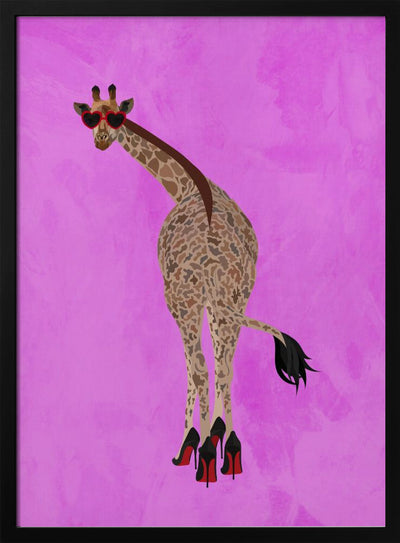 Quirky Giraffe wearing shoes - Stretched Canvas, Poster or Fine Art Print I Heart Wall Art