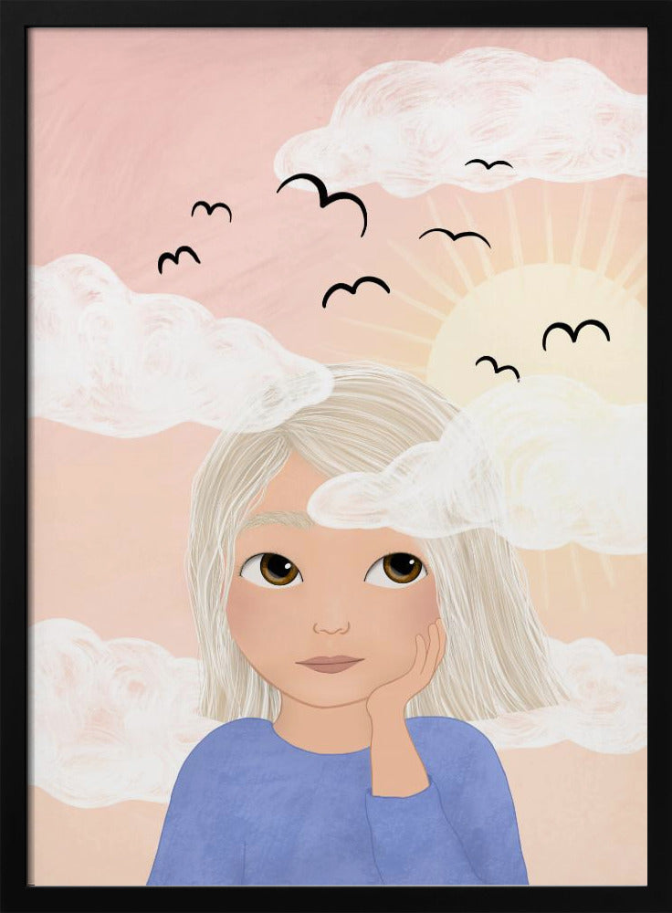 She´s got her head among the clouds - Stretched Canvas, Poster or Fine Art Print I Heart Wall Art